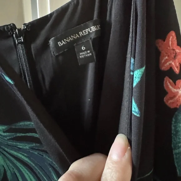 Banana Republic Black Floral High Low Dress - Picture 7 of 7